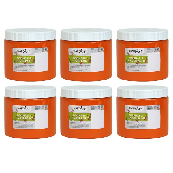 Washable Finger Paint, Orange, 16 oz., PK6